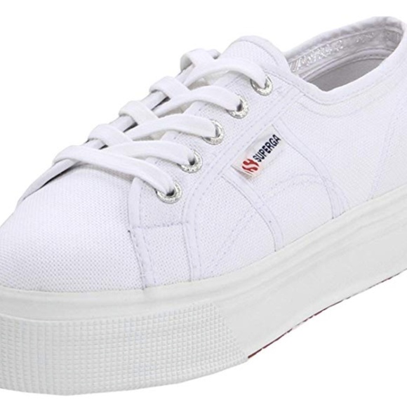 Superga Shoes - Superga White Platform Sneakers